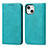 Custodia Portafoglio In Pelle Cover con Supporto L14 per Apple iPhone 13 Mini Cielo Blu