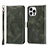 Custodia Portafoglio In Pelle Cover con Supporto L15 per Apple iPhone 13 Pro Verde