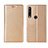 Custodia Portafoglio In Pelle Cover con Supporto L15 per Huawei P40 Lite E Oro