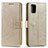Custodia Portafoglio In Pelle Cover con Supporto L15 per Samsung Galaxy A51 5G Oro