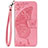 Custodia Portafoglio In Pelle Cover con Supporto L17 per Samsung Galaxy A41 Rosa