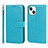 Custodia Portafoglio In Pelle Cover con Supporto L19 per Apple iPhone 13 Cielo Blu