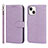 Custodia Portafoglio In Pelle Cover con Supporto L19 per Apple iPhone 13 Lavanda