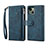 Custodia Portafoglio In Pelle Cover con Supporto L20 per Apple iPhone 13 Blu