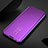 Custodia Portafoglio In Pelle Cover con Supporto Laterale Specchio Cover L01 per Apple iPhone 15 Plus Viola