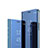 Custodia Portafoglio In Pelle Cover con Supporto Laterale Specchio Cover L01 per Oppo Find X2 Lite Blu