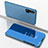 Custodia Portafoglio In Pelle Cover con Supporto Laterale Specchio Cover L02 per Huawei Nova 6 Cielo Blu