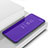 Custodia Portafoglio In Pelle Cover con Supporto Laterale Specchio Cover L02 per Samsung Galaxy S22 5G Viola