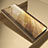Custodia Portafoglio In Pelle Cover con Supporto Laterale Specchio Cover L04 per Oppo A16s Oro