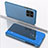Custodia Portafoglio In Pelle Cover con Supporto Laterale Specchio Cover L04 per Samsung Galaxy A22s 5G Blu