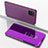 Custodia Portafoglio In Pelle Cover con Supporto Laterale Specchio Cover L05 per Samsung Galaxy F42 5G Lavanda