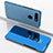 Custodia Portafoglio In Pelle Cover con Supporto Laterale Specchio Cover M03 per Huawei Honor V20 Cielo Blu