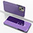 Custodia Portafoglio In Pelle Cover con Supporto Laterale Specchio Cover per Apple iPhone 15 Plus