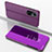 Custodia Portafoglio In Pelle Cover con Supporto Laterale Specchio Cover per Huawei Honor 50 5G Viola