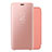 Custodia Portafoglio In Pelle Cover con Supporto Laterale Specchio Cover per Huawei Nova 5 Oro Rosa