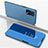 Custodia Portafoglio In Pelle Cover con Supporto Laterale Specchio Cover per Oppo A16 Blu