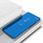 Custodia Portafoglio In Pelle Cover con Supporto Laterale Specchio Cover per Oppo A92s 5G Blu