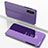 Custodia Portafoglio In Pelle Cover con Supporto Laterale Specchio Cover per Samsung Galaxy A14 4G Lavanda