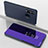 Custodia Portafoglio In Pelle Cover con Supporto Laterale Specchio Cover per Samsung Galaxy A60 Viola