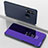 Custodia Portafoglio In Pelle Cover con Supporto Laterale Specchio Cover per Samsung Galaxy M40 Viola