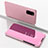 Custodia Portafoglio In Pelle Cover con Supporto Laterale Specchio Cover per Samsung Galaxy S20 Oro Rosa