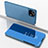 Custodia Portafoglio In Pelle Cover con Supporto Laterale Specchio Cover per Xiaomi Mi 11 Lite 5G NE Blu