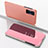 Custodia Portafoglio In Pelle Cover con Supporto Laterale Specchio Cover per Xiaomi Poco F4 GT 5G Oro Rosa