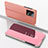 Custodia Portafoglio In Pelle Cover con Supporto Laterale Specchio Cover per Xiaomi Poco X5 5G Oro Rosa