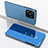 Custodia Portafoglio In Pelle Cover con Supporto Laterale Specchio Cover per Xiaomi Redmi 10 Power Blu