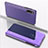 Custodia Portafoglio In Pelle Cover con Supporto Laterale Specchio Cover QH1 per Xiaomi Redmi 9i Viola