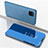Custodia Portafoglio In Pelle Cover con Supporto Laterale Specchio Cover ZL1 per Samsung Galaxy A12 Blu