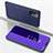 Custodia Portafoglio In Pelle Cover con Supporto Laterale Specchio Cover ZL1 per Samsung Galaxy A52 4G Viola