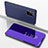 Custodia Portafoglio In Pelle Cover con Supporto Laterale Specchio Cover ZL1 per Samsung Galaxy A91 Viola