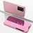 Custodia Portafoglio In Pelle Cover con Supporto Laterale Specchio Cover ZL1 per Samsung Galaxy Note 20 Ultra 5G Oro Rosa