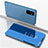 Custodia Portafoglio In Pelle Cover con Supporto Laterale Specchio Cover ZL1 per Samsung Galaxy S23 FE 5G Blu