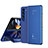 Custodia Portafoglio In Pelle Cover con Supporto Laterale Specchio Cover ZL1 per Samsung Galaxy Z Fold5 5G Blu