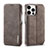 Custodia Portafoglio In Pelle Cover con Supporto LC1 per Apple iPhone 14 Pro Max Grigio