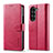 Custodia Portafoglio In Pelle Cover con Supporto LC1 per Samsung Galaxy Z Fold5 5G Rosa Caldo