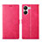 Custodia Portafoglio In Pelle Cover con Supporto LC1 per Xiaomi Poco C65 Rosa Caldo