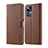 Custodia Portafoglio In Pelle Cover con Supporto LC1 per Xiaomi Redmi K50 Ultra 5G Marrone