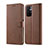 Custodia Portafoglio In Pelle Cover con Supporto LC1 per Xiaomi Redmi Note 11 5G Marrone