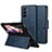 Custodia Portafoglio In Pelle Cover con Supporto LD1 per Samsung Galaxy Z Fold5 5G Blu