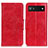 Custodia Portafoglio In Pelle Cover con Supporto M02L per Google Pixel 6a 5G Rosso