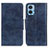 Custodia Portafoglio In Pelle Cover con Supporto M02L per Motorola Moto E22 Blu