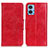 Custodia Portafoglio In Pelle Cover con Supporto M02L per Motorola Moto E22 Rosso