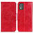 Custodia Portafoglio In Pelle Cover con Supporto M02L per Nokia C02 Rosso