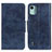 Custodia Portafoglio In Pelle Cover con Supporto M02L per Nokia C12 Blu