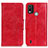 Custodia Portafoglio In Pelle Cover con Supporto M02L per Nokia C21 Plus Rosso