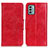 Custodia Portafoglio In Pelle Cover con Supporto M02L per Nokia G22 Rosso