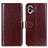 Custodia Portafoglio In Pelle Cover con Supporto M02L per Nothing Phone 1 Marrone